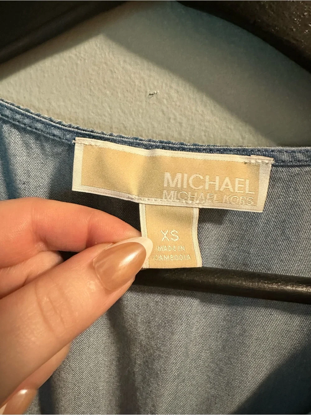 Michael Kors Light Blue Denim-Style Wrap Mini Dress XS